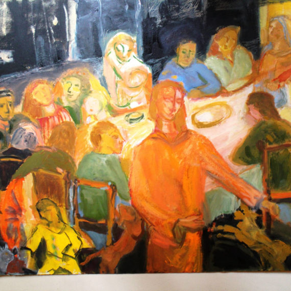 Repas - huile sur carton - 92 x 65